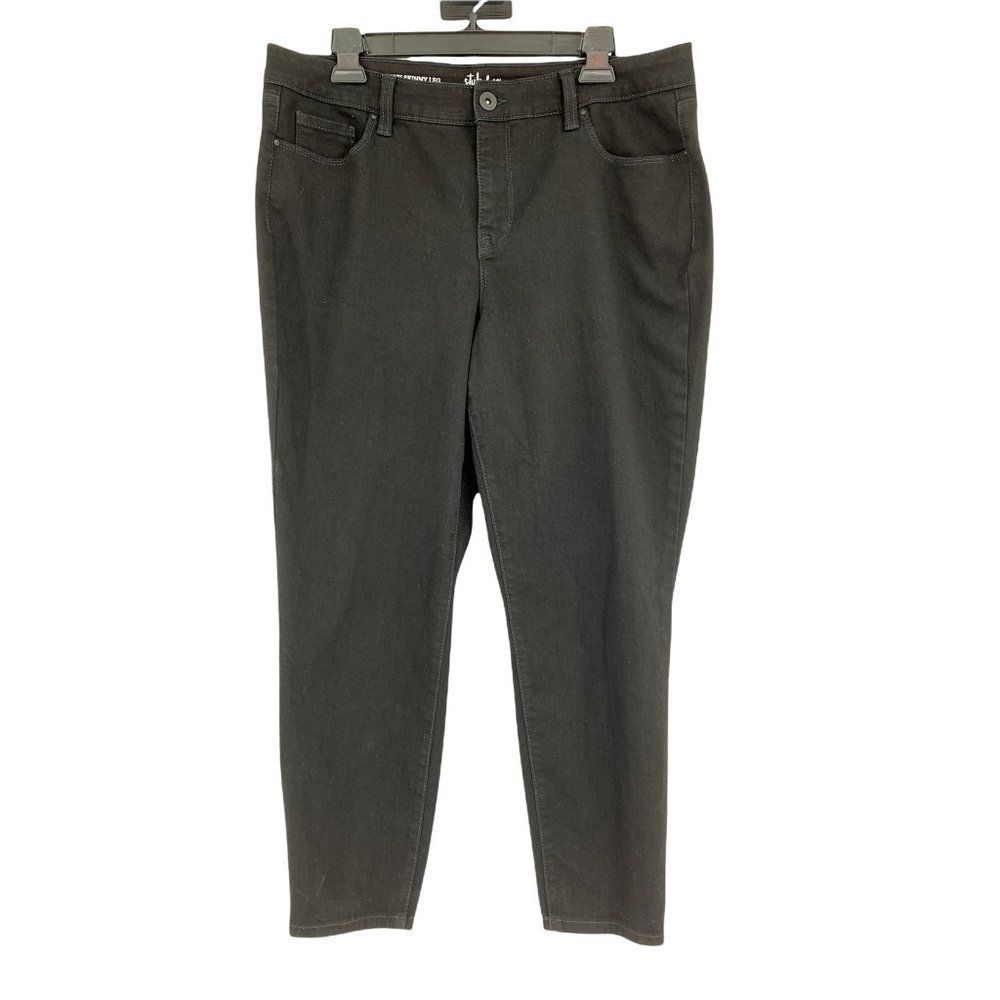 Womens Style & Co Black Jeans Pants Chino Size 14 Short Crop Stretch Skinny 0784